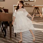 Новое поступление 2020, летние кружевные платья для девочек, милые платья принцессы для маленьких девочек, детское Элегантное Длинное стильное летнее платье для девочек, #8379