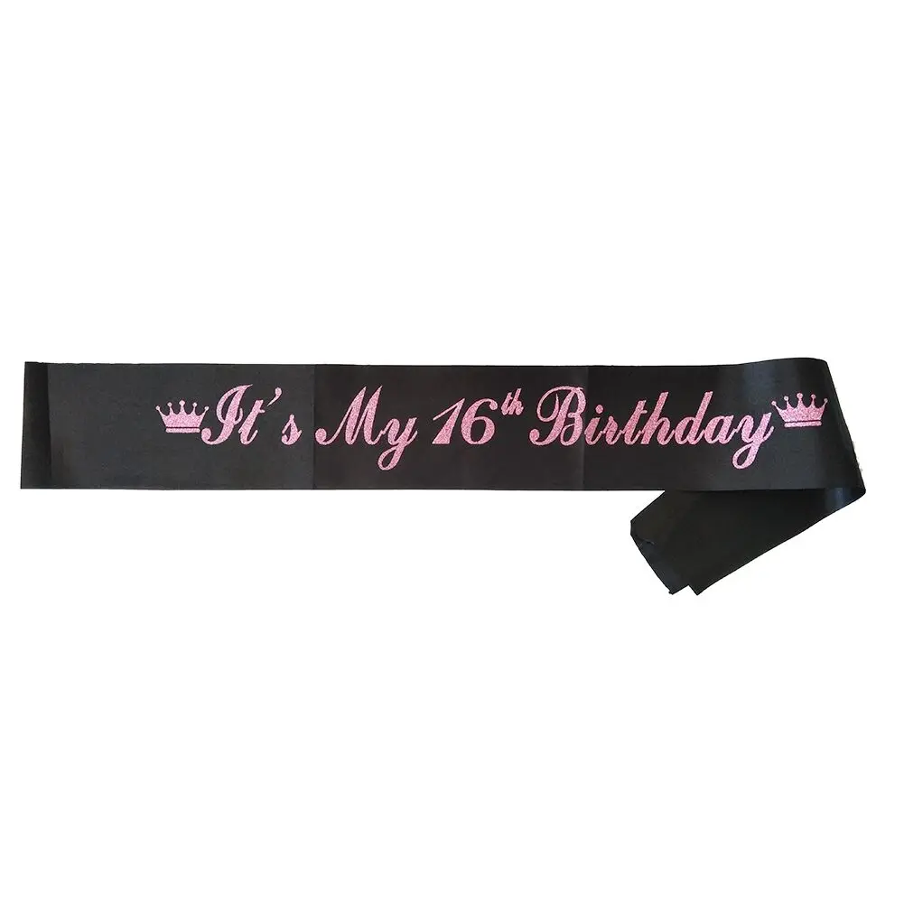 Атласные ленты для девочек Its My 13th 16th 18th 20st лента дня рождения черные розовые 13 16 18