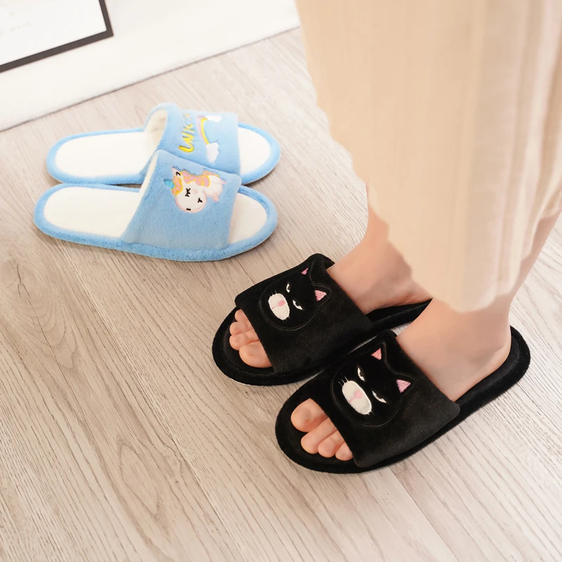 

One size Girl Slippers Cartoon Pink White Indoor Floor Kawaii Slippers Open Toe Slippers Non-slip Outside Slippers Home Shoes