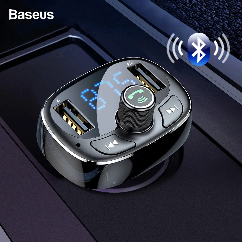 Baseus FM передатчик Aux модулятор Bluetooth 4,2 USB Автомобильное зарядное устройство комплект громкой связи аудио MP3 плеер 3.4A Быстрая зарядка для мобильных телефонов