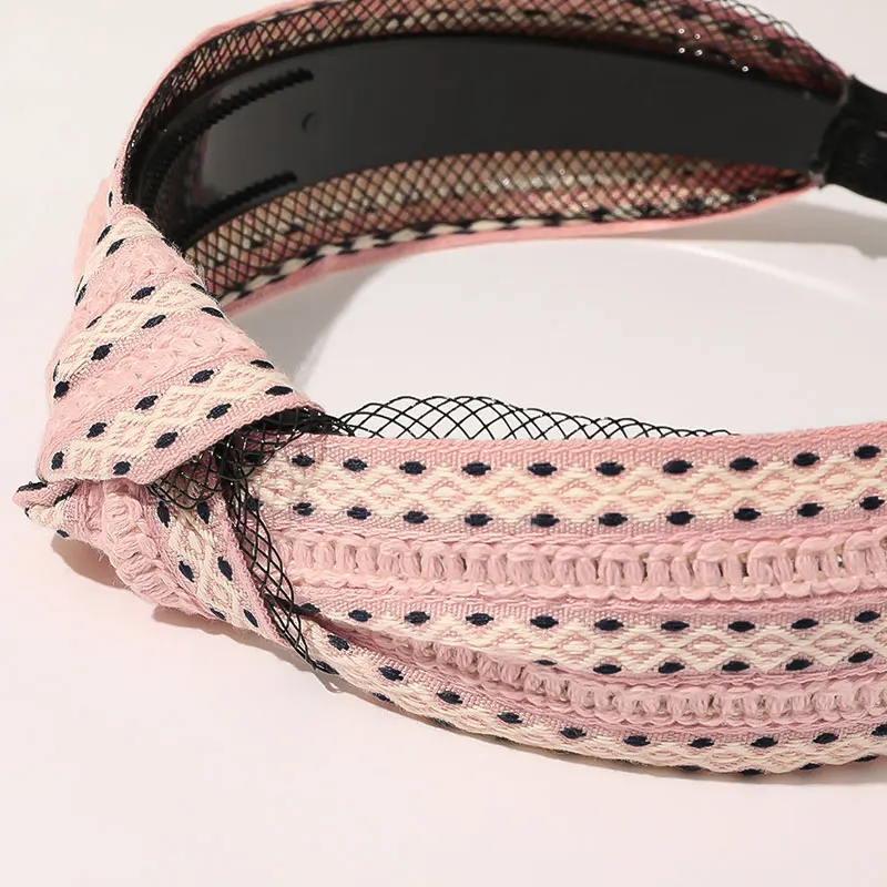 Кружевная повязка на голову с узелком винтажная принтом Женская широкая