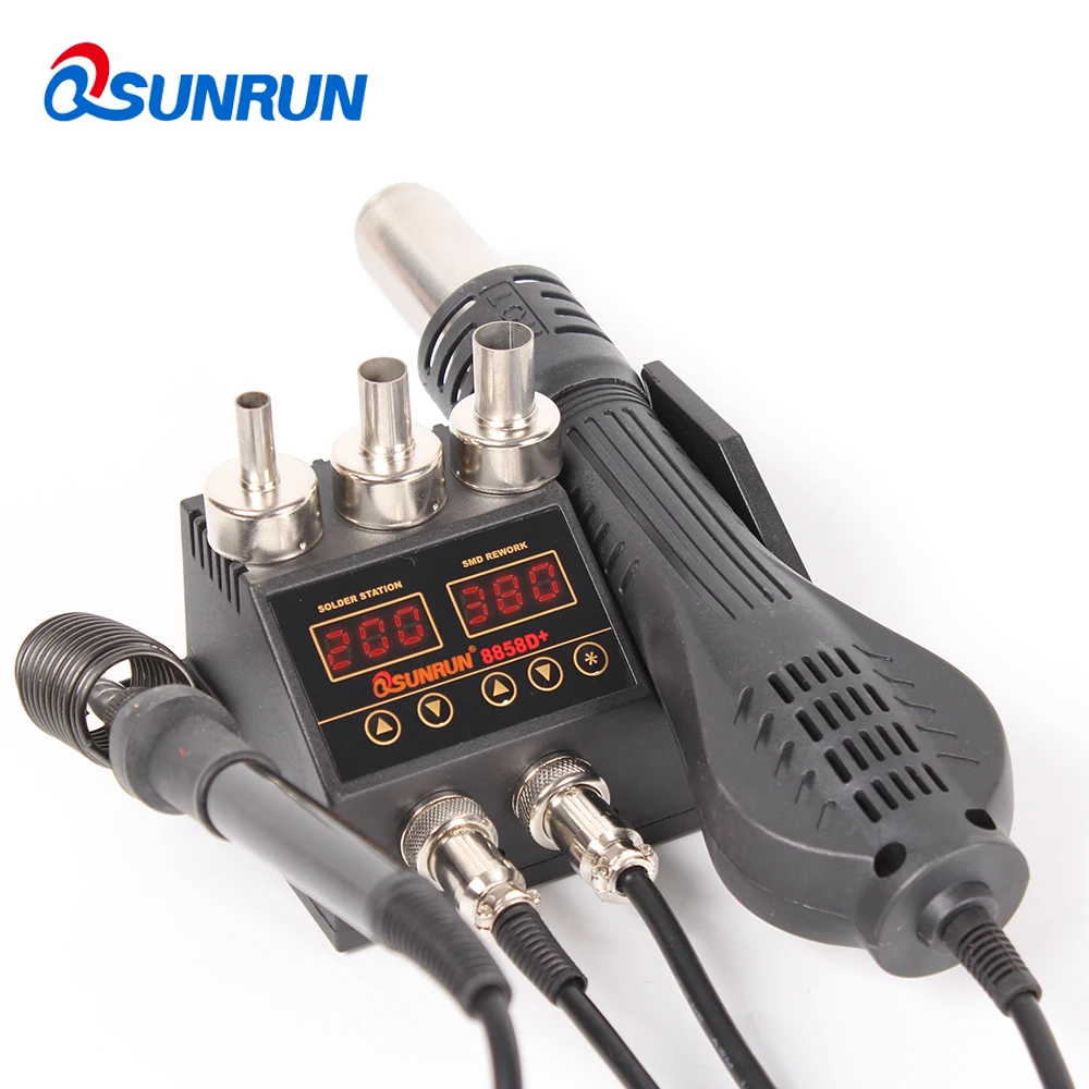 Портативная наладочная и паяльная станция 2 в 1 8858DP для распайки BGA/SMD Тепловая