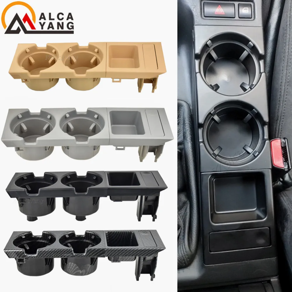 

Double Hole Car Vehicle Front Center Console Storage Box Coin + Cup Holder for BMW E46 3SERIES 1999-2006 51168217957