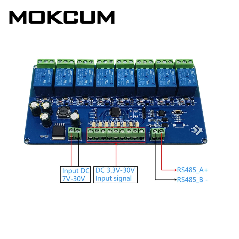 8CH Modbus релейный модуль 8Bit Modbus-RTU переключатель входной сигнал RS485 TTL контроллер