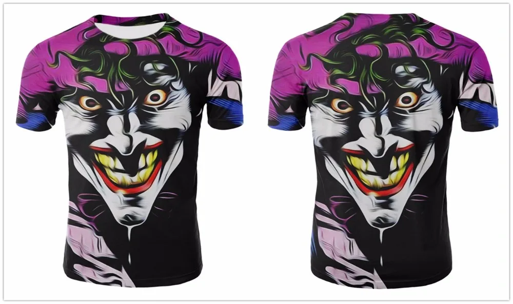 Newest 3D Clown T Shirt Skull Skeleton Summer T-shirts Men Women Hip Hop Punk Gothic Shirts Vintage Rock Anime Casual Tees