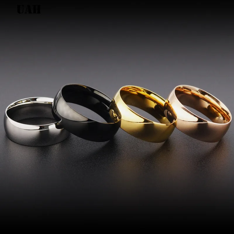 Кольца из нержавеющей стали грн гладкие Простые Персонализированные