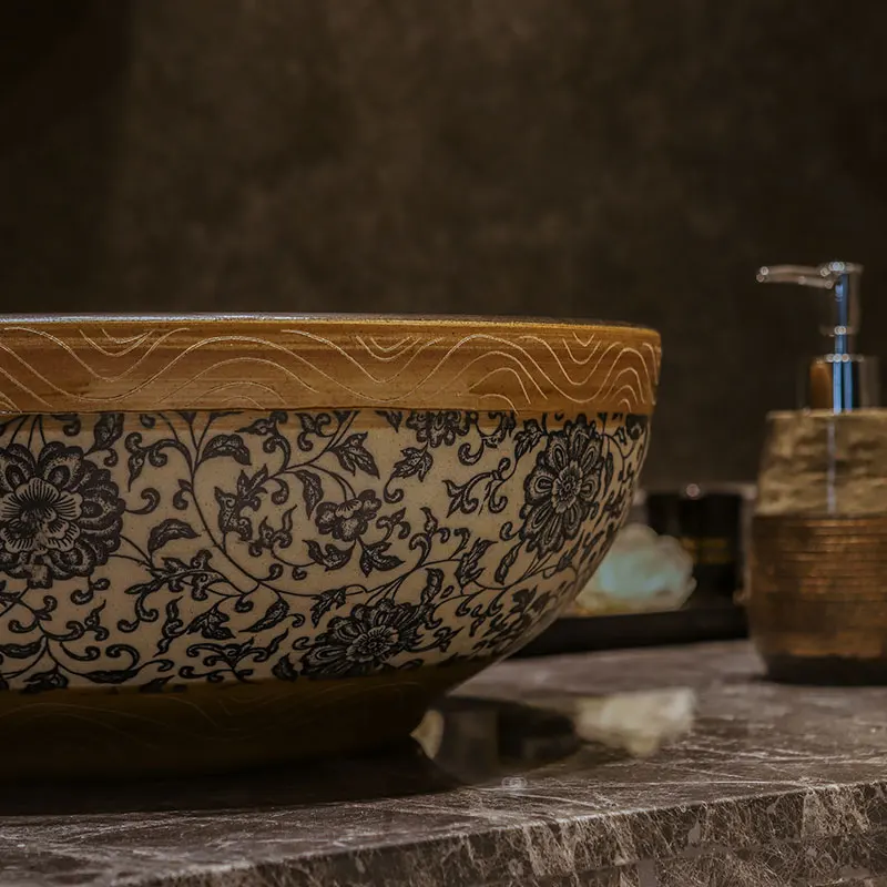 Китайская керамическая художественная раковина ручной работы столешница для