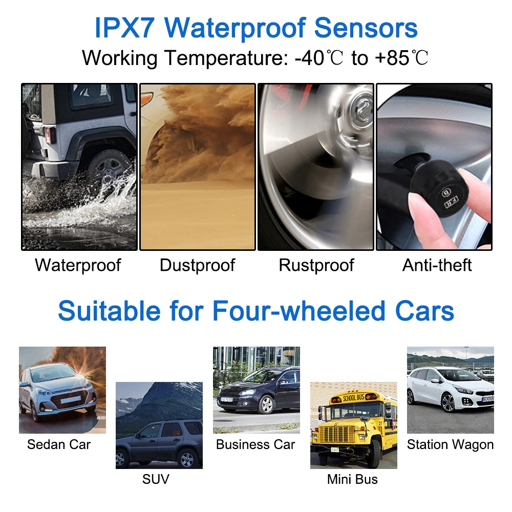 Система контроля давления в шинах Smart Car Digital TMPS сигнализация утечки воздуха на