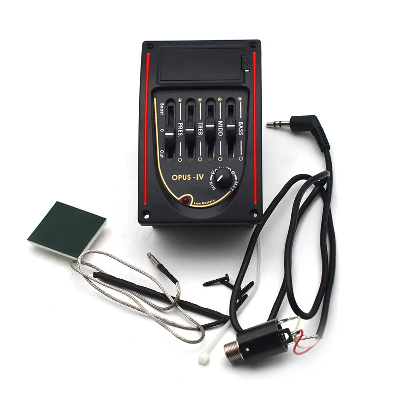 Opus-IV 4-полосный эквалайзер для акустической гитары черный предусилитель 96*58 мм