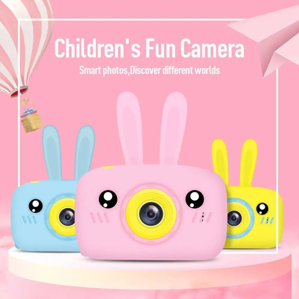 

Kawaii Rabbit Kids Mini Digital Camera Toy HD 1200Px Screen Multifunction Children Camera Educational Toy Outdoor Play Baby Gift