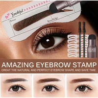 new eyebrow shaping kit stamp eyebrow pencil and 5 pairs brow stencils kit pen cosmetics waterproof natural color eye makeup