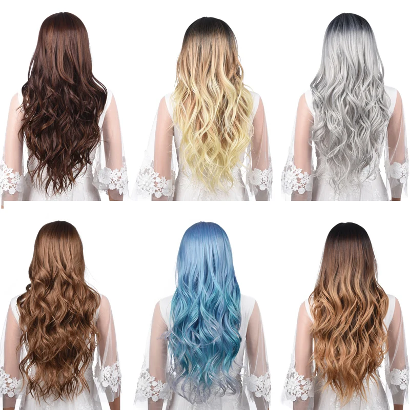 

Tomo Ombre Brown to Ligh Brown Lace Wig Middle Part Dark Roots Natural Wave Heat Resistant Fully Synthetic Wigs for Women