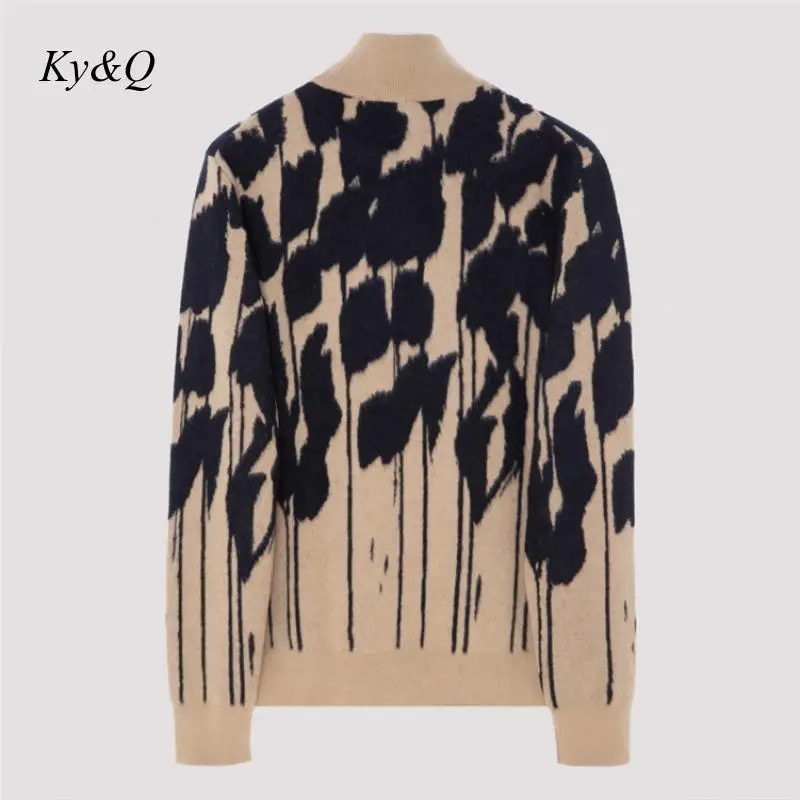 Брендовый дизайн 2020 зимний женский винтажный пуловер Цветочный жаккардовый