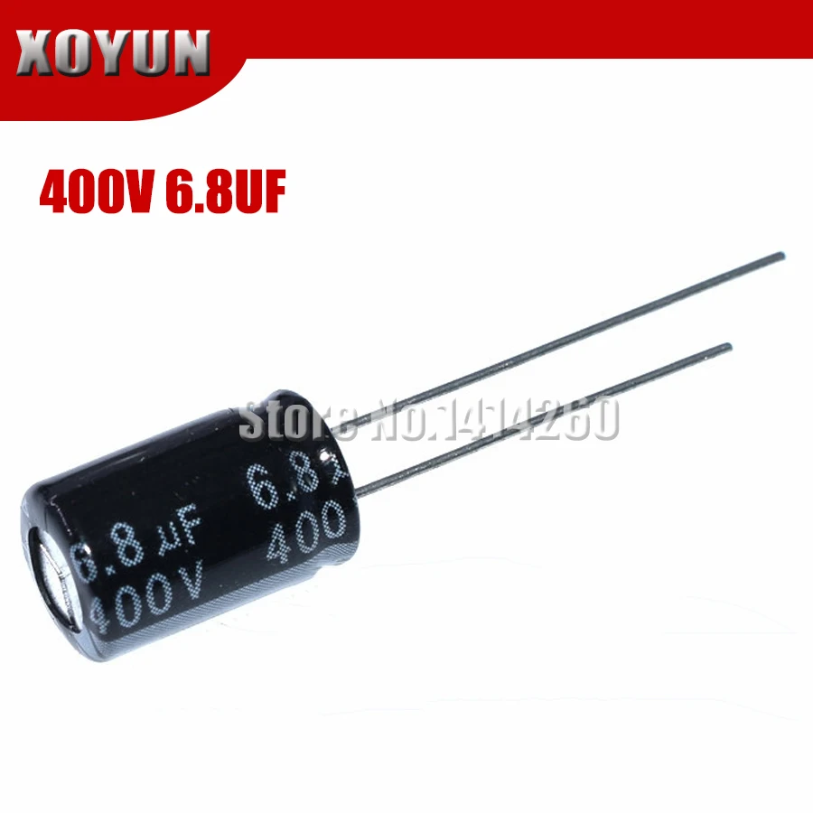 10 шт. высококачественный электролитический конденсатор 6 8 в 400 мкФ 10*13
