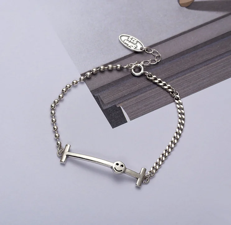 Винтажная цепочка с бусинами в виде смайликов ручной работы 925 цветов ювелирные