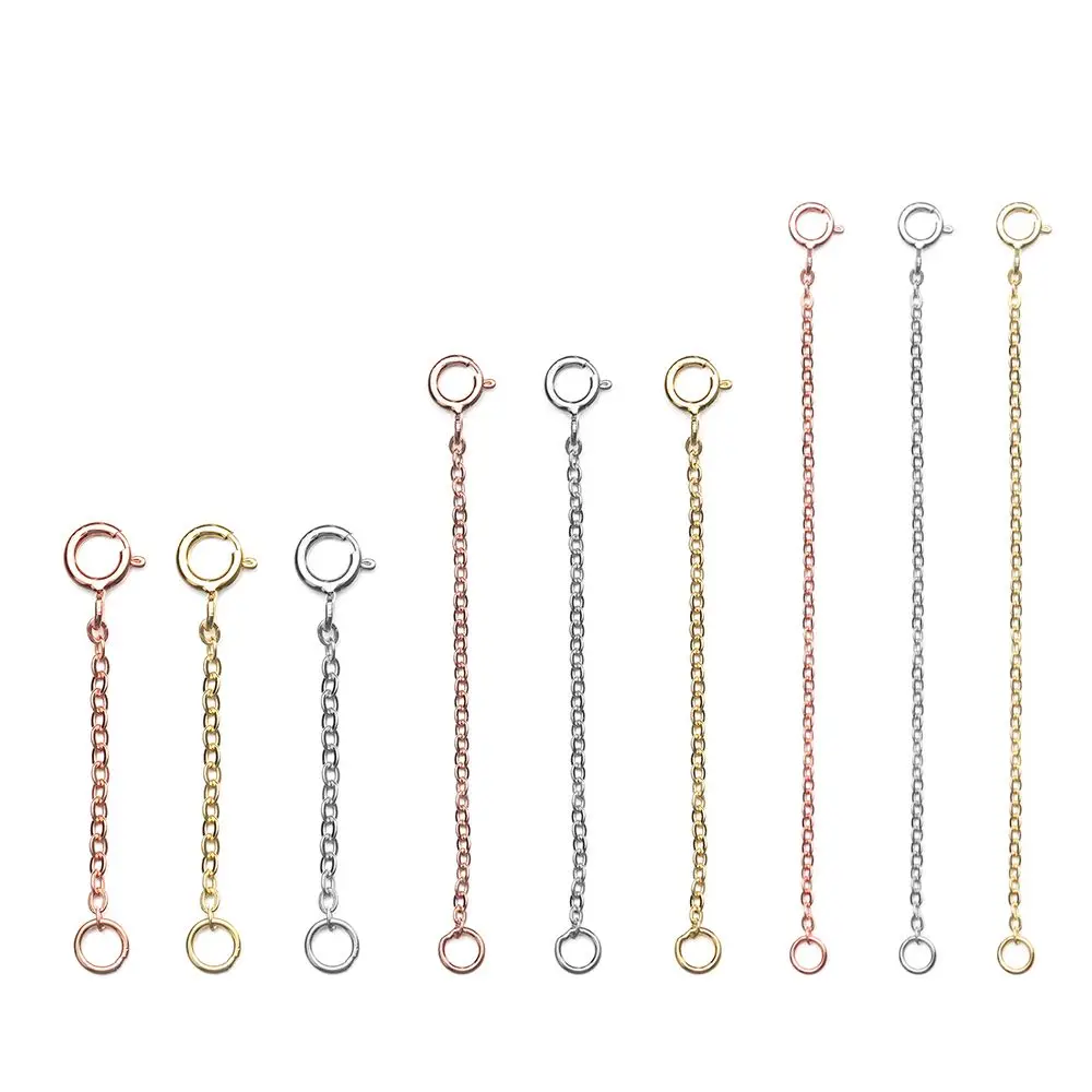 Цепочка прочная золотистая Серебристая розовая золотистая для браслета ожерелья DIY ювелирные аксессуары удлинитель Защитная цепочка удлинитель