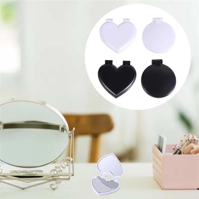 

20pcs Mini Makeup Mirrors Heart Shape Pocket Mirrors Portable Foldable Mirrors