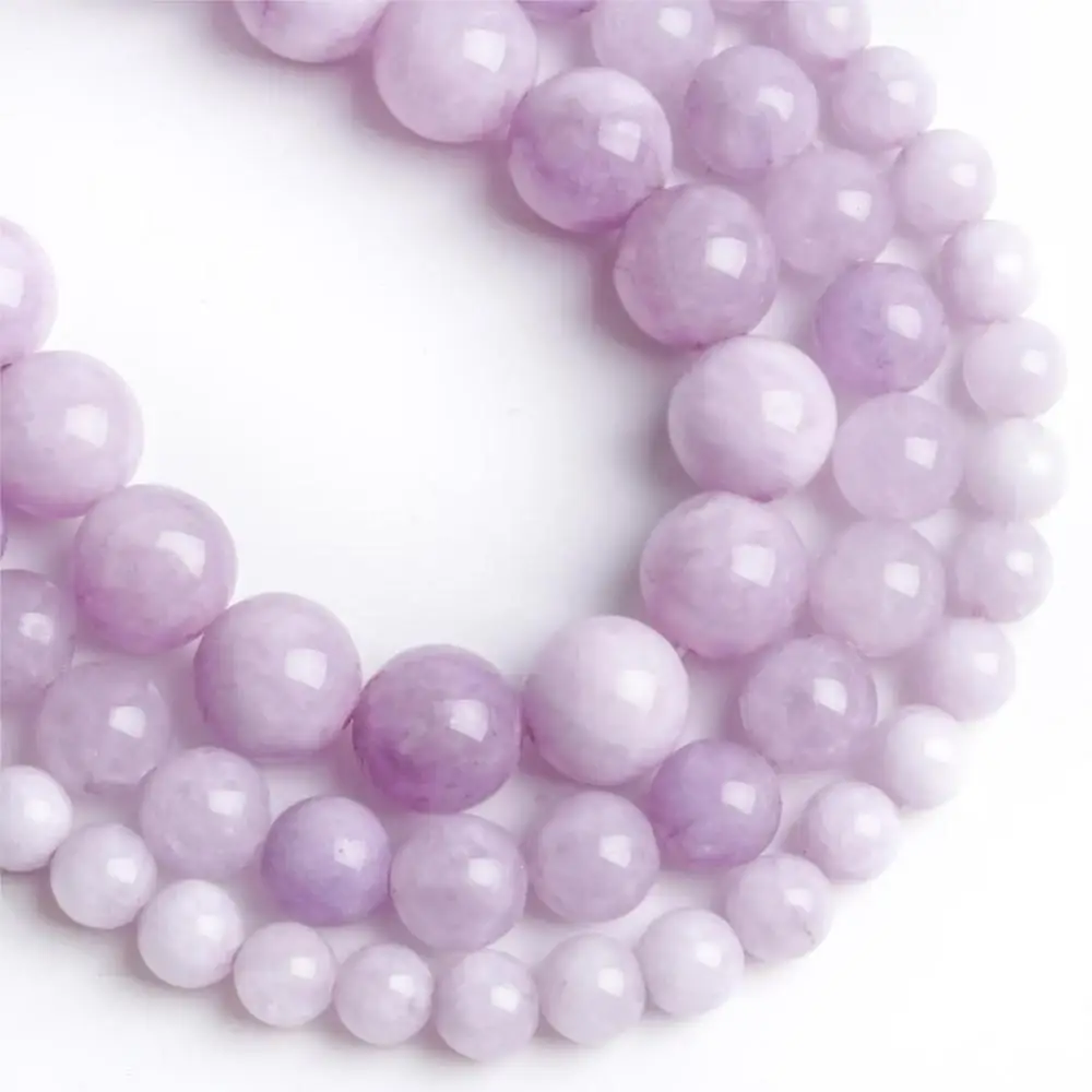 

4 6 8 10 12mm Natural Purple Jade Stone Loose Beads Suitable For Jewelry DIY Accessories Femen Bracelet Necklace Earring Amulet