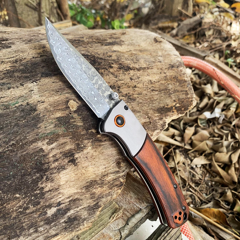 

OEM 15080 Folding Knife Damascus Blade G10+ Wooden Handle Tactical Camping Multifunctional Hunting EDC tool Multi Pocket knives