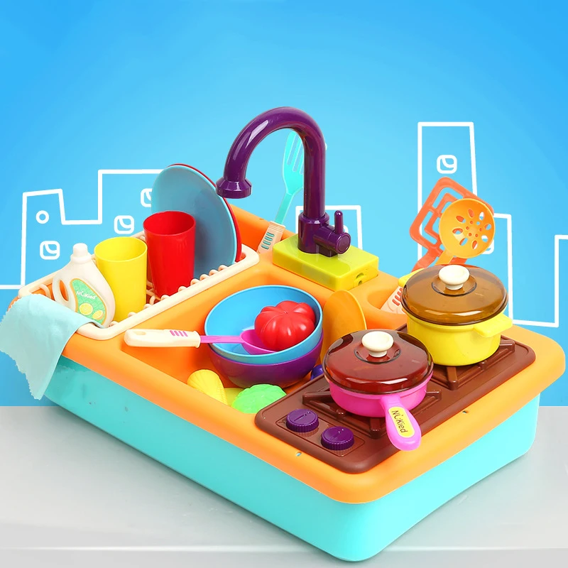 Игрушка для кухни игрушки детей имитация автоматическая мойка кухонная раковина