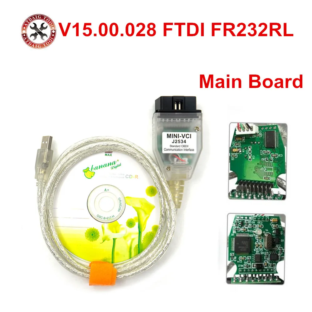 Новейший диагностический инструмент V15.00.028 MINI VCI для TOYOTA TIS Techstream J2534 OBD2 OBDII|mini