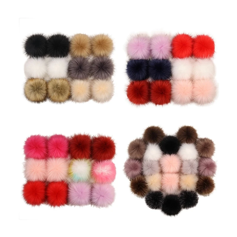 

Colorful False Hairball Hat Ball Pompom Fake Fox Fur Hat Ball Pom Pom Clothing Processing Accessories for Clothes, Boots, Bags