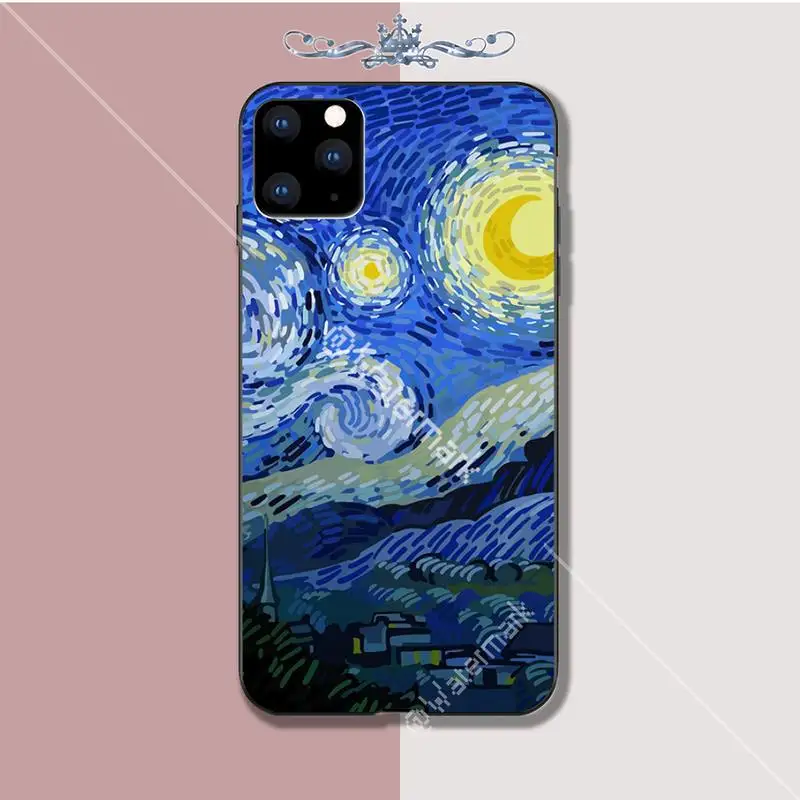 Van Gogh Starry Sky Art DIY Silicone Phone Cover Case For Iphone 5s Se 2020 6 6s 7 8 Plus X Xs Max Xr 11 Pro Funda | Мобильные