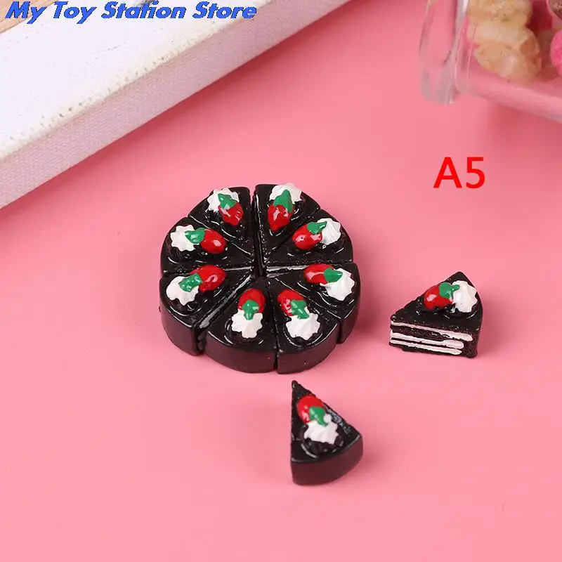 10pcsColorful Mini Play Resin Triangle Food Cake Christmas Dolls Miniature Pretend Toy For girl DIY Jewelry Accessories | Игрушки и