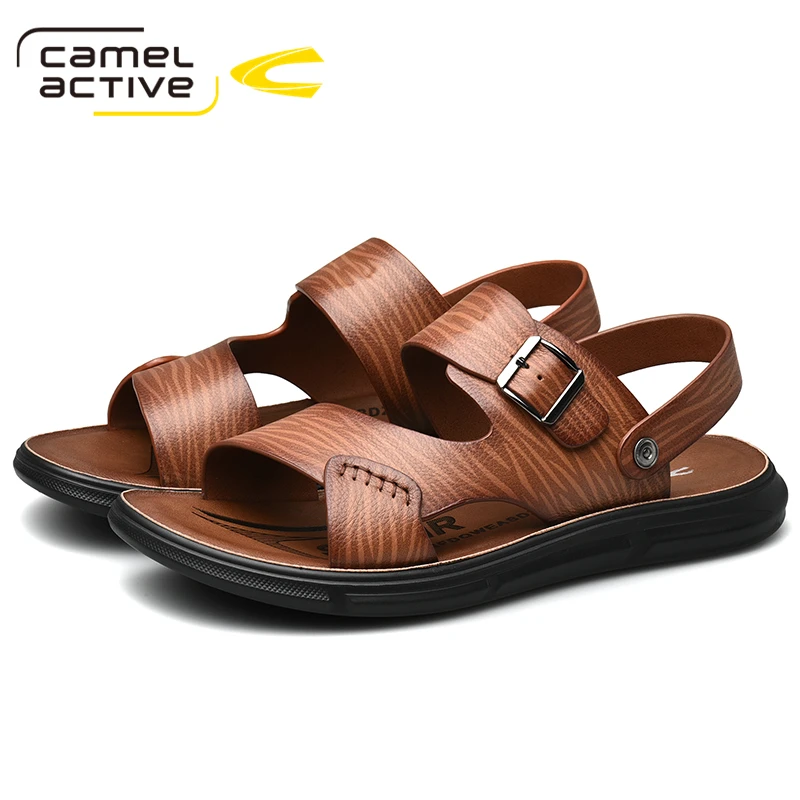 Мужские сандалии из натуральной кожи Camel Active классические дышащие Нескользящие