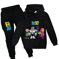 baby clothing sets teening titans go hoodie tops pants 2pcs set kids sport suits boys tracksuits toddler outfit girls outwear