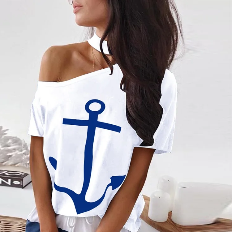 03 White Tops VIEUNSTA S-5XL, Женский Топ с открытыми плечами и юбка, комплект из двух предметов, платье, осенняя блузка с рукавами летучая мышь, рубашка, Полосатое платье с карманами и принтом - Цвет: 03 White Tops