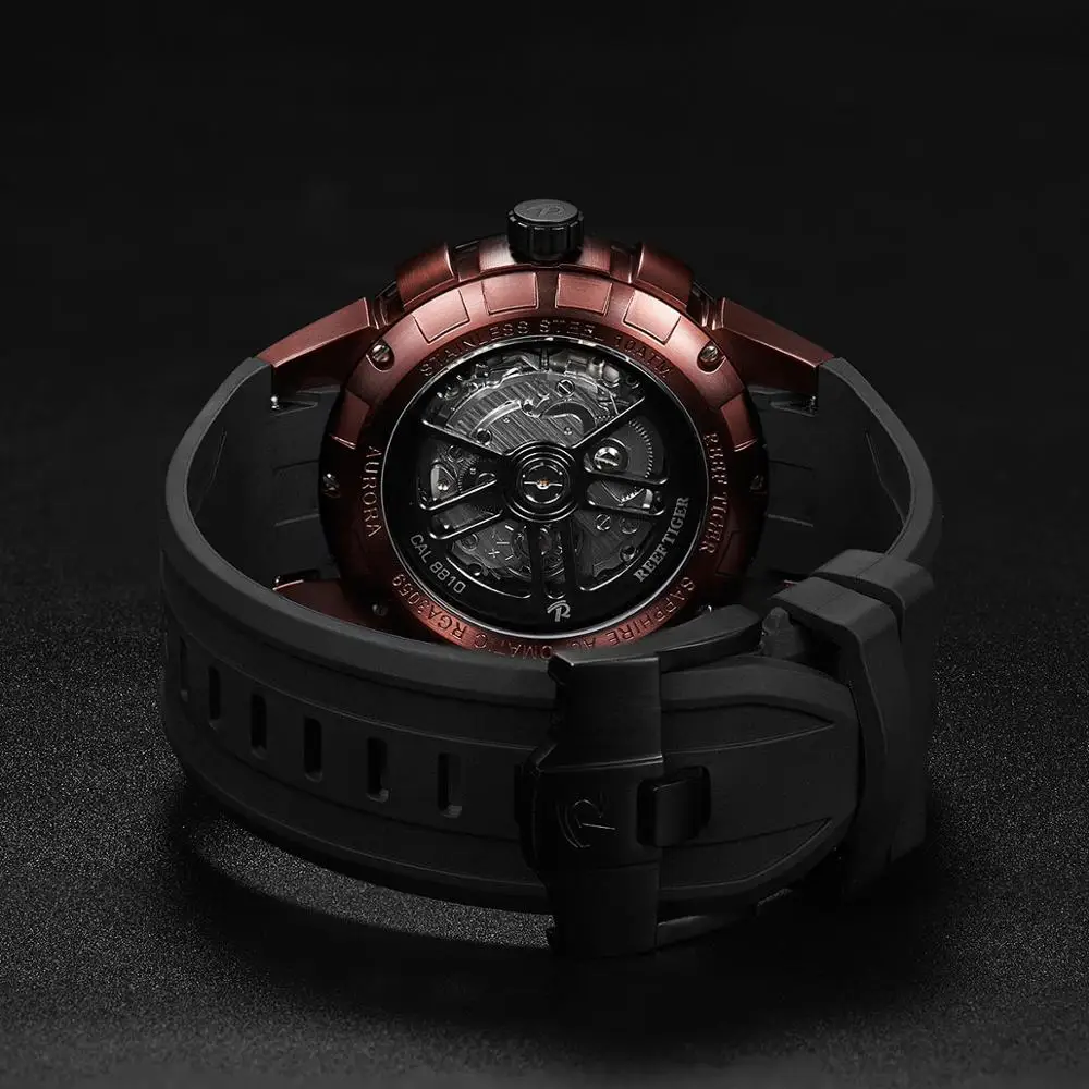 Мужские наручные часы мужские автоматические Reef Tiger модные спортивные