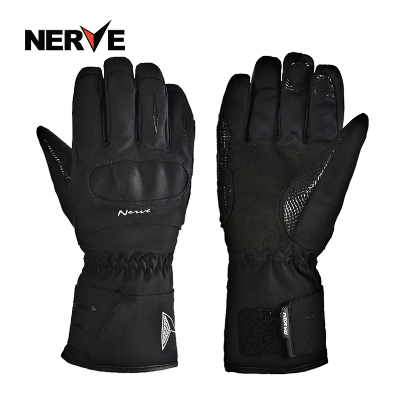 NERVE Motorcycle Gloves Winter Cotton Warm Waterproof Full Finger Black Unisex / Motorbike Racing Riding Motocross Accessories