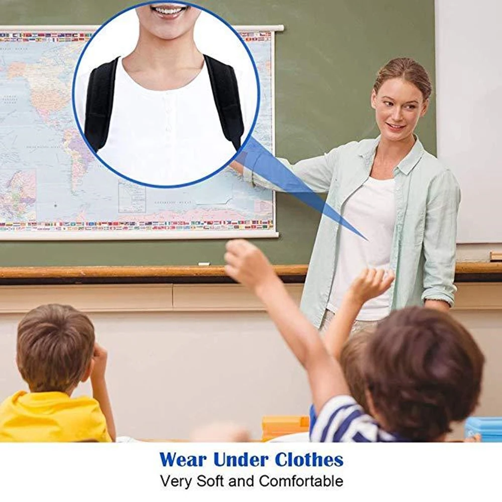 Медицинский Корректор осанки до ключиц для взрослых и детей поддерживающий пояс