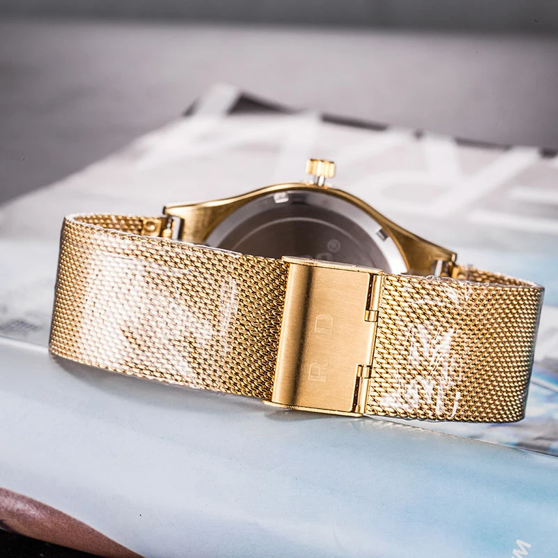 

R D brand clock ladies quartz watch alloy steel mesh bracelet simple luxury water diamond British movement female watch