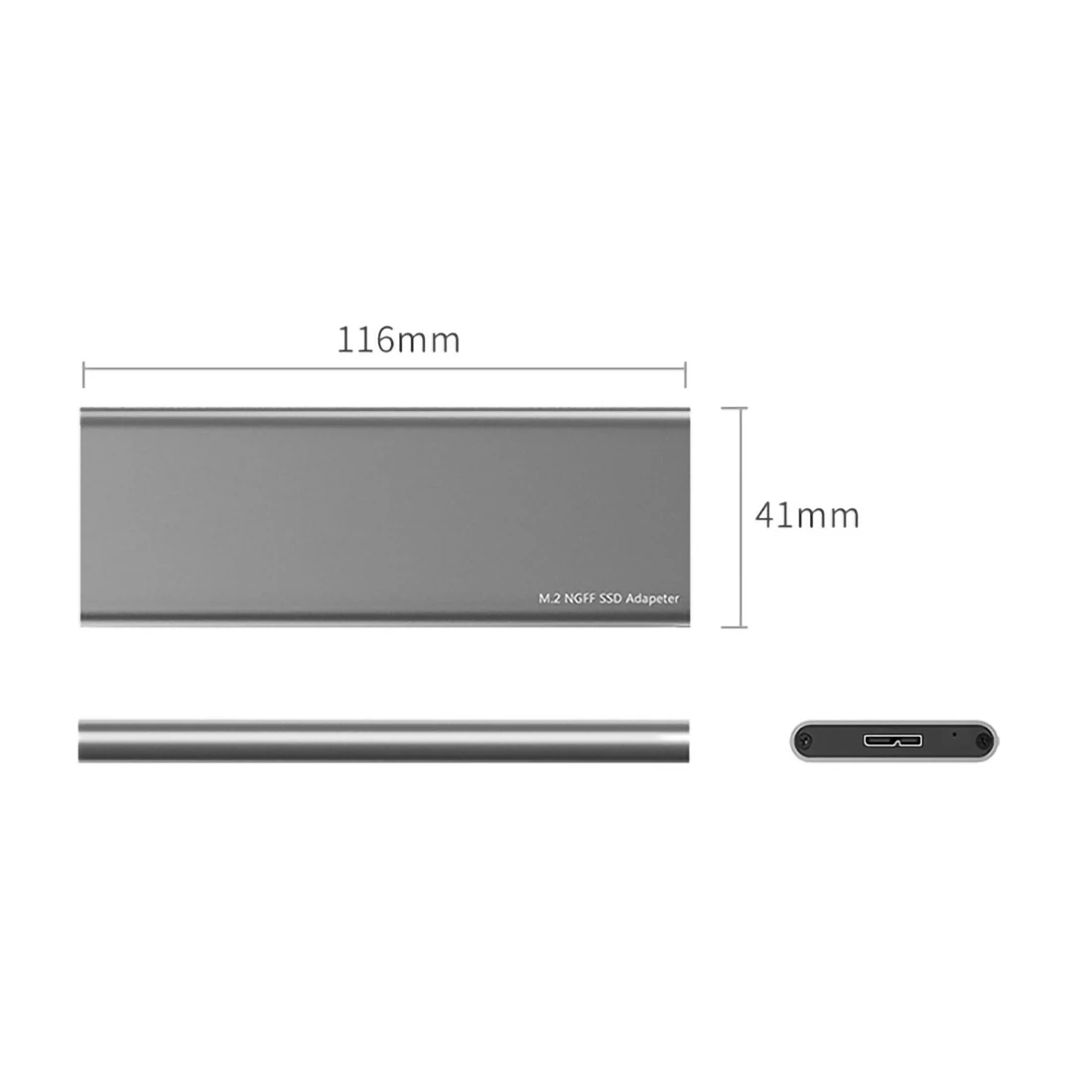 XT-XINTE M.2 NGFF SATA SSD для USB 3,0 внешний жесткий диск для хранения Чехол адаптера для B ключа диск сверхвысокой плотности цвет серебристый металлик 2230/2242/2260/2280 мм