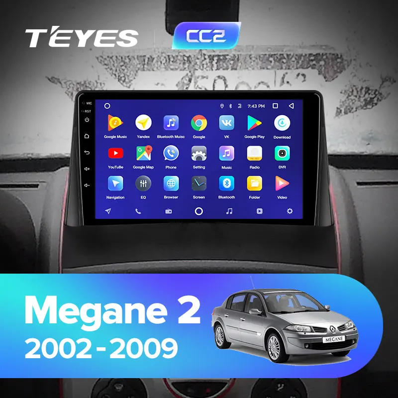 TEYES CC2 Штатная магнитола для Рено Меган 2Renault Megane 2 2002-2009 Android 8.1, до 8-ЯДЕР, до 4+ 64ГБ 32EQ+ DSP 2DIN автомагнитола 2 DIN DVD GPS мультимедиа автомобиля головное устройство