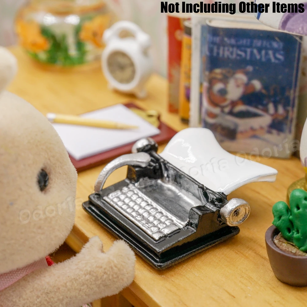 Odoria 1:12 миниатюрная черная машинка для письма антикварная старомодная учебная