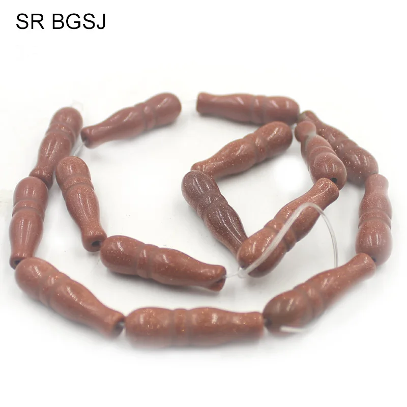 Free Shipping 8x26mm Bottle Shape Gems Natural Stone Gold Sand Jewelry Making DIY Beads Strand 15&quot|bead strands|beads free shippingdiy beads |