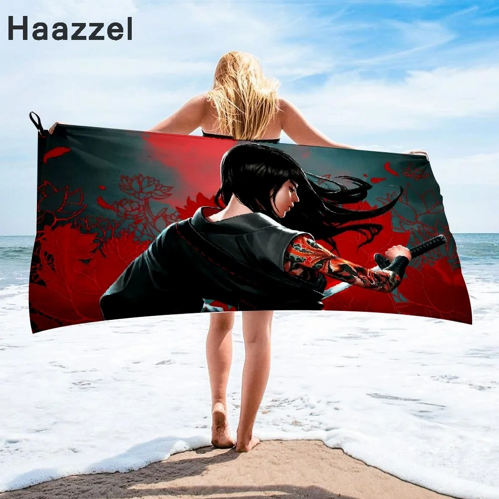 Японское банное полотенце из микрофибры самурая пляжное женская шелковая