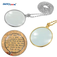 5x zinc alloy hanheld magnifier necklace wearing portable magnifying glasses silver golden color reading glass len monocle lupa