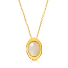 Ожерелье женское овальное из серебра 925 пробы, с золотым слитком в форме туфли