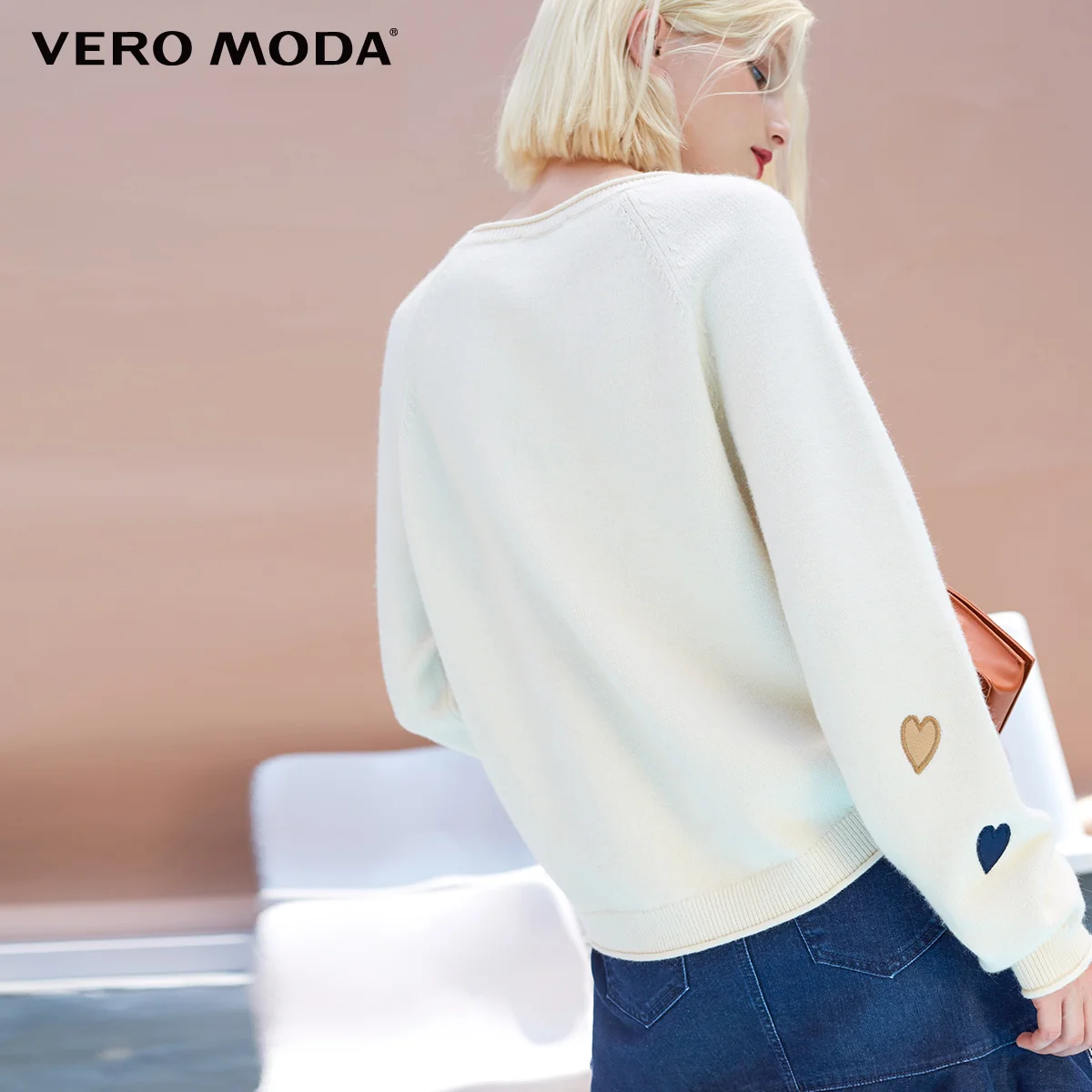 Vero Moda свитер женский женский свитер с узором в виде сердца и открытыми плечами, свободный крой, шикарный | 318313505