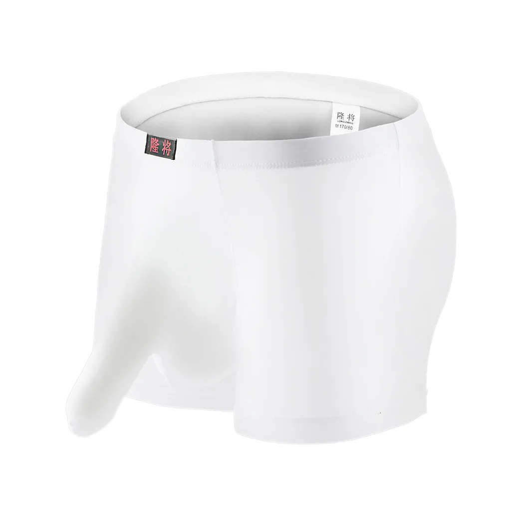 White Men's Underwear Boxer Underpants Knickers Transparent Bulge Pouch Shorts Sexy Breathable Underpants Underwear Boxer Mens Panties - Цвет: White