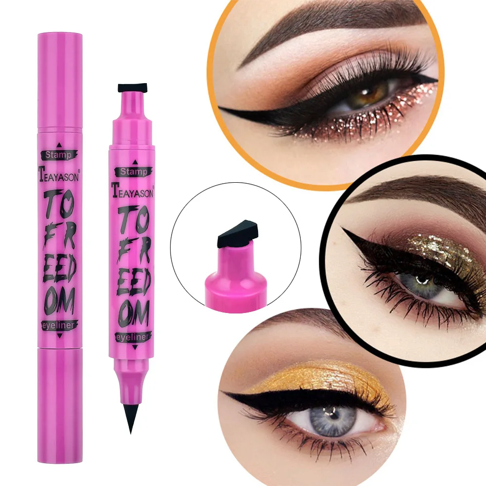 

Waterproof Eyeliner Pencil Double Headed Liquid Seal Marker Triangle 2 In 1 Long-lasting Beauty Makeup Tools Woman Cosmetics