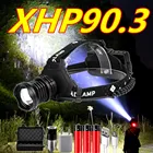 СВЕТОДИОДНАЯ головная лампа XHP90.3, мощсветодиодный головная лампа 600000 лм XHP90, 34 Вт, зарядка через Usb 18650, XHP70, налобный фонарь с зумом