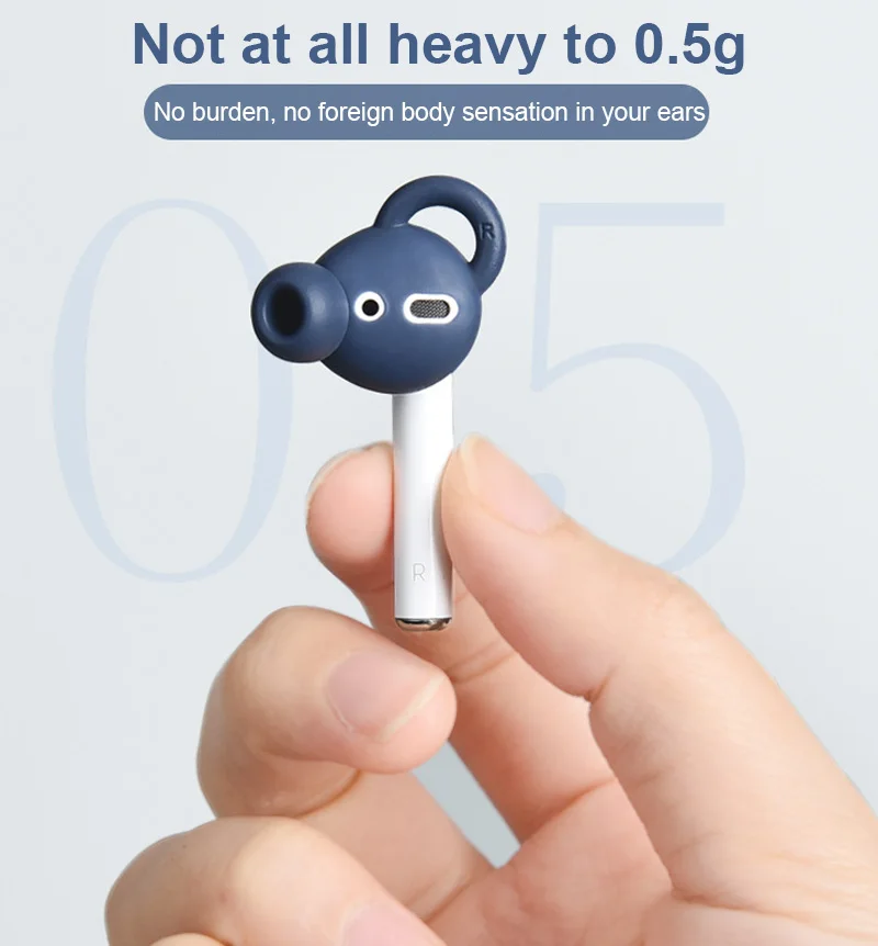 Мягкие силиконовые защитные наушники Mr. Bai для AirPods 1/2 противоскользящие