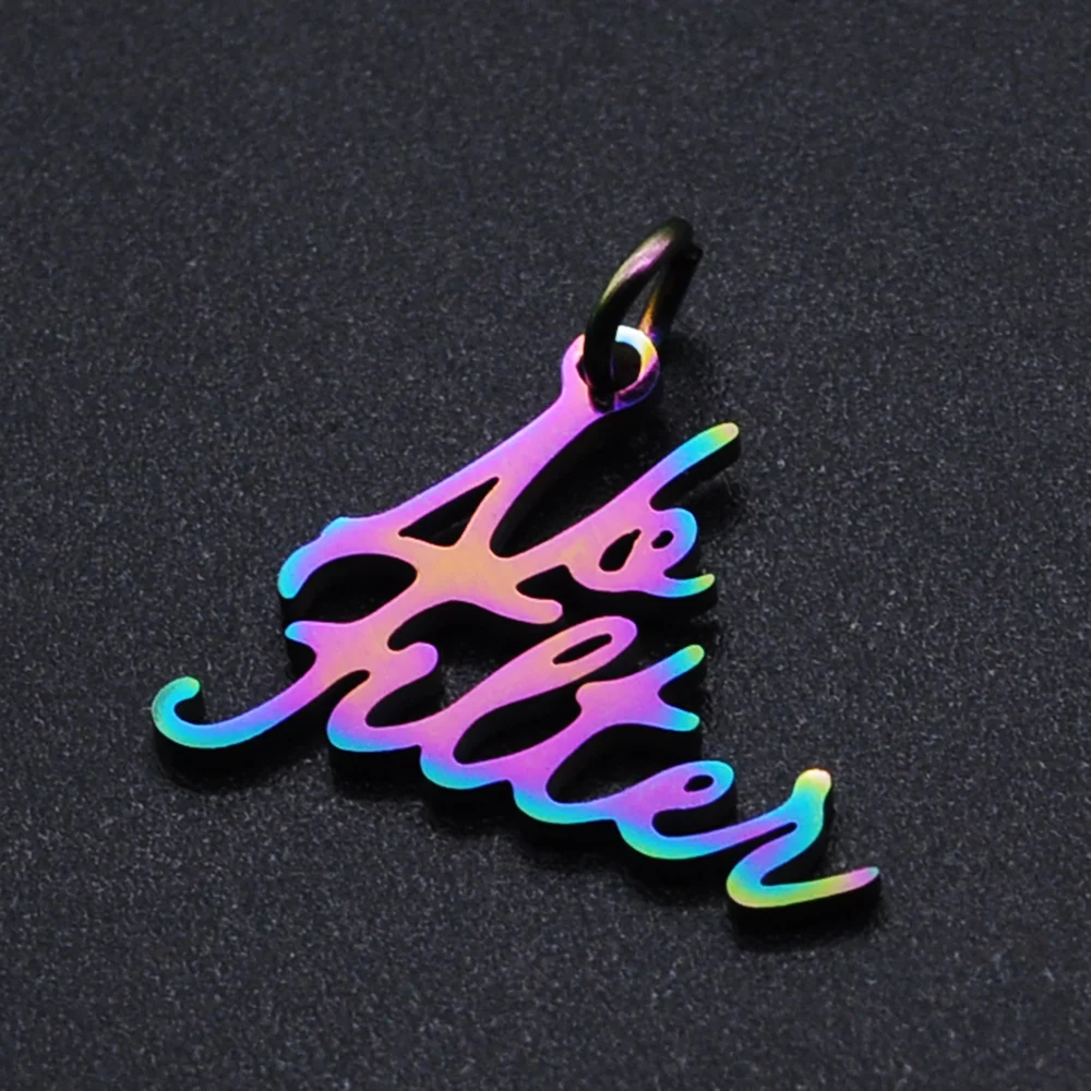 10 шт./лот подвески из нержавеющей стали радужного цвета Верьте в любовь и слово