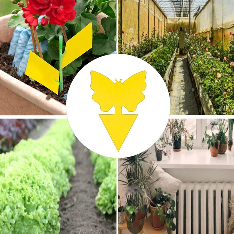 

40Pcs Dual-Sided Yellow Fruit Fly Sticky,Pest Control Traps for Mosquitos Whitefly Small Insects Houseplant Bug Catcher