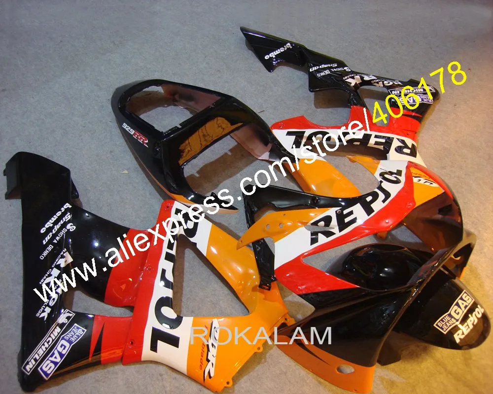 

For Honda Fairings CBR900RR 929 CBR929RR CBR-929 2000 2001 Orange Red Black ABS Fairing Kit Parts (Injection Molding)